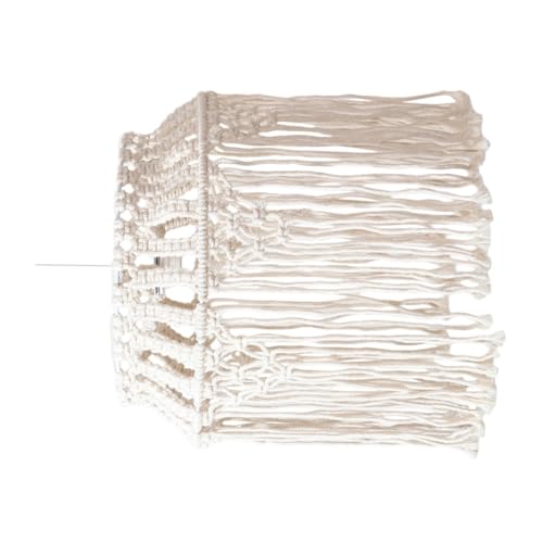SHINEOFI Boho Lampenschirm aus Baumwollseil Gewebter Pendelleuchten schirm Einfacher Deckenlampen bezug Abnehmbar Gesundes Material Stilvolle Wohnraumdekoration von SHINEOFI