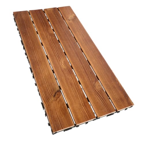 SHINEOFI Carbonisierte Holzfliesen Balkon Bodenbelag Langlebige Rutschfeste Wetterfeste Terrassenfliesen mit Klicksystem Einfach zu Verlegen für Garten Innen Außenbereiche SHINEOFI Carbonisierte Holzfliesen Balkon Bodenbelag Langlebige Rutschfeste Wetterfeste Terrassenfliesen mit Klicksystem Einfach zu Verlegen für Garten Innen Außenbereiche von SHINEOFI