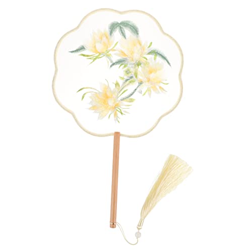 SHINEOFI Chinesischer Bestickter Handfächer Tragbarer Leichter Sommerfächer mit Blumenmuster Dekorativer Vintage Stil Handgehalten für Hochzeit Strand und Party von SHINEOFI