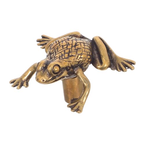 SHINEOFI Chinesischer Messing Türgriff Froschform Handgefertigt Robuster Vintage Tier Schrankgriff Feng Shui Kommode Ziehgriff für Schlafzimmermöbel von SHINEOFI