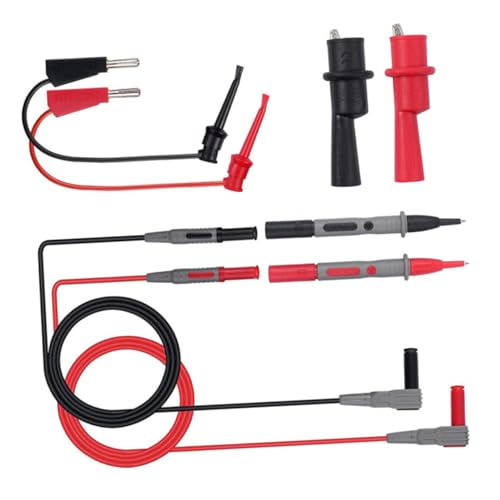 SHINEOFI Elektronisches Testleitungs Kit Multimeter Prüfsonden mit Krokodilklemmen und Abnehmbaren Messspitzen Kompatibel für Kfz und Vielseitige Elektrische Messungen Robust Isoliert von SHINEOFI