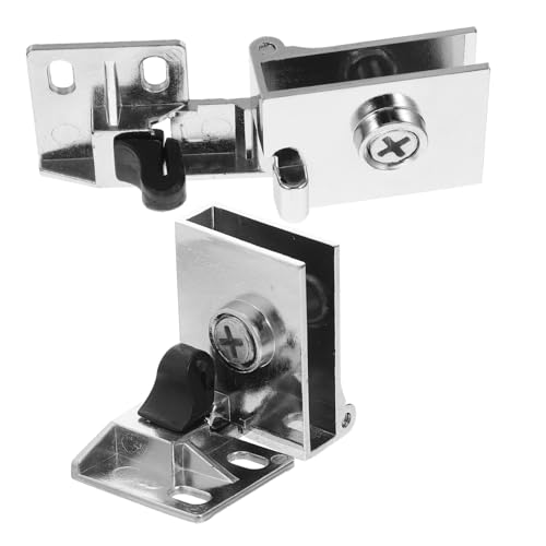 SHINEOFI Glas Türscharnier Metall Glas Scharniere für Badezimmer Schranktüren No-drill Installation Eckschutz Design für Vitrinen und Glasvitrinen von SHINEOFI