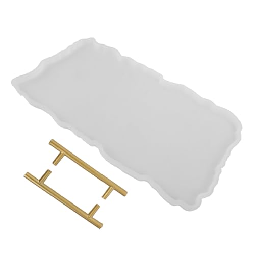 SHINEOFI Großes Silikontablett mit Metallgriffen Unregelmäßige Form Stabile Epoxidharz Gießform für Diy Servierbrett Schmuckschale Dekoratives Tablett Einfach zu Entformen Langlebig und SHINEOFI Großes Silikontablett mit Metallgriffen Unregelmäßige Form Stabile Epoxidharz Gießform für Diy Servierbrett Schmuckschale Dekoratives Tablett Einfach zu Entformen Langlebig und von SHINEOFI
