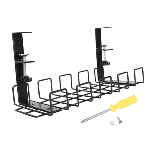 SHINEOFI Kabelmanagement Rack für Schreibtisch Schwarzer Kabelorganizer zur Ordentlichen Aufbewahrung von Kabeln und Steckdosen Selbstklebend und Robust für Büro und Zuhause von SHINEOFI