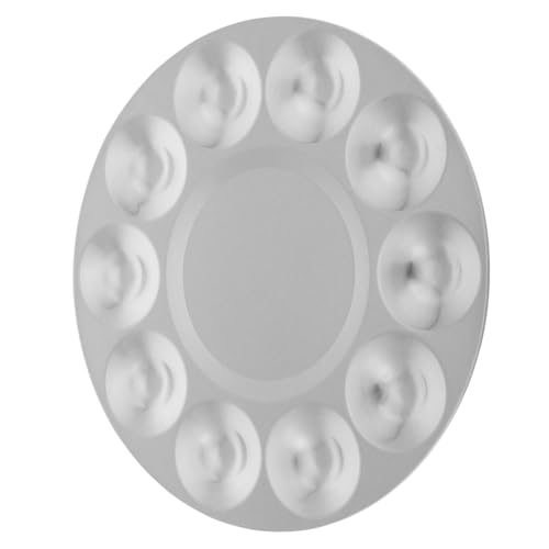 SHINEOFI Kleine Farbschale Farbschalen Farbschale Modellierfarbe Aquarellmischschale Aquarellschale Pigmentpalette Farbmischpalette Aquarellnäpfe Leer Metall Silber von SHINEOFI