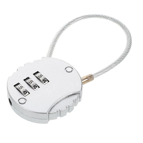 SHINEOFI Kombinationsschloss für Gepäck Metall Zahlenschloss mit Individuellem Code für Koffer Schließfächer und Taschen und Langlebig Stilvolles Design Silberne Ausführung von SHINEOFI