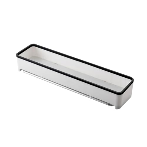 SHINEOFI Kunststoff Wandregal ohne Bohren Multifunktionales Badezimmer und Küchen Organizer Regal mit Versteckter Handtuchstange Platzsparend Langlebig und Einfach zu Montieren von SHINEOFI