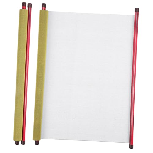 SHINEOFI Leere Hängende Kalligraphie Schriftrolle Wasserschreibstoff Blanko Zeichenrolle Mit Gelbem Hintergrund Weißem Samt Für Chinesische Malerei Übung Anfänger von SHINEOFI