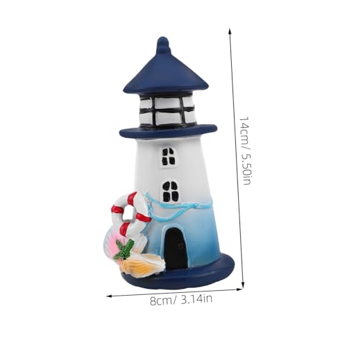 SHINEOFI Lighthouse Lamp Cover Ersatz aus Resin Nautisches Design Einfacher Austausch für Solar Gartenleuchten Geeignet für Außenbereiche Wie Garten Terrasse Rasen und Wege von SHINEOFI