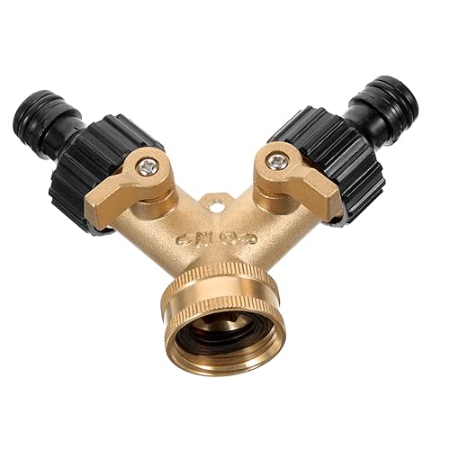 SHINEOFI Messing Gartenschlauch Verteiler Y Form Wasserverteiler mit Kugelhahn Kompakt Auslaufsicher Einfache Montage Geeignet für Gartenwasserleitungen und Wassersparer Systeme SHINEOFI Messing Gartenschlauch Verteiler Y Form Wasserverteiler mit Kugelhahn Kompakt Auslaufsicher Einfache Montage Geeignet für Gartenwasserleitungen und Wassersparer Systeme von SHINEOFI