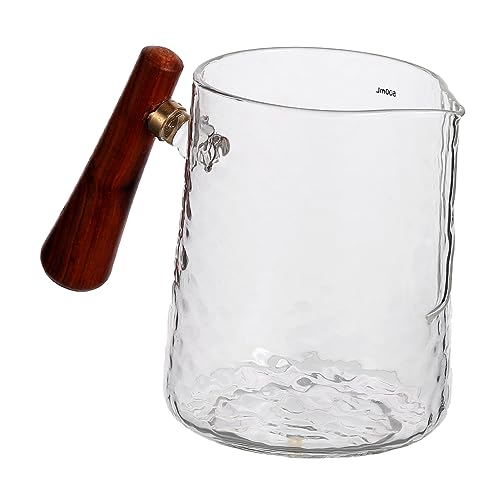SHINEOFI Milchaufschäumer mit Holzgriff Robuster Dessert Pitcher für Kaffee und Eiscreme für Partys und Feiern Hochwertiges Langlebiges Material von SHINEOFI