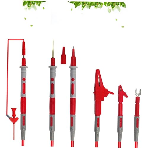 SHINEOFI Multifunktionales Prüfset für Multimeter Goldbeschichtete Messspitzen Silikonisolierte Testleitungen Flexibles Kabel für Elektriker und Elektrotechnik Teiliges Set für Präzise von SHINEOFI