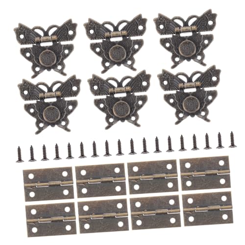 SHINEOFI Schmuckkasten Scharniere Langlebige Butterfly Verschlüsse Einfache Montage Dekorative Boxbeschläge für Holzschatullen Werkzeugkästen Flexible Öffnung und Verschluss SHINEOFI Schmuckkasten Scharniere Langlebige Butterfly Verschlüsse Einfache Montage Dekorative Boxbeschläge für Holzschatullen Werkzeugkästen Flexible Öffnung und Verschluss von SHINEOFI