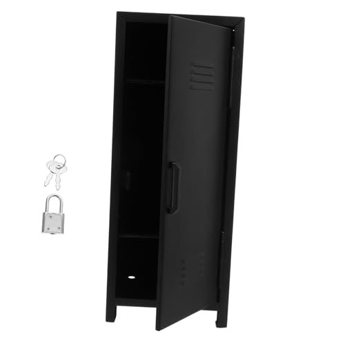 SHINEOFI Schwarzer Kleiner Metall-Schrank mit Schloss und Schlüssel Abschließbare Desktop-aufbewahrungsbox für Büro Schule und Zuhause Kompakter Sicherer Organizer zur Praktischen Lagerung SHINEOFI Schwarzer Kleiner Metall-Schrank mit Schloss und Schlüssel Abschließbare Desktop-aufbewahrungsbox für Büro Schule und Zuhause Kompakter Sicherer Organizer zur Praktischen Lagerung von SHINEOFI