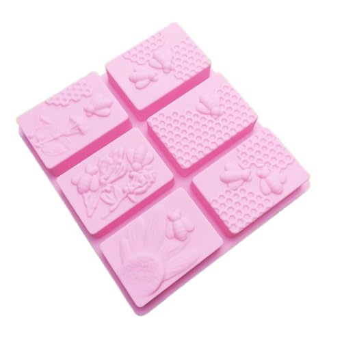 SHINEOFI Silikon Backform Bienenwabenform Hochtemperaturbeständig Für DIY Seifen Kuchenformen Küchenbackwerkzeuge Bpa frei Leicht zu Reinigen Robust Langlebig Zufällige Zufällige Farbe von SHINEOFI