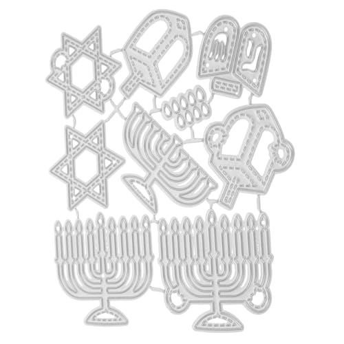 SHINEOFI Stanzform aus Metall Hanukkah Dekoration DIY Scrapbooking und Kartengestaltung Stanzformen Prägestempel für Papier kerzenhalter kerzenständer Stahl mit hohem Kohlenstoffgehalt von SHINEOFI