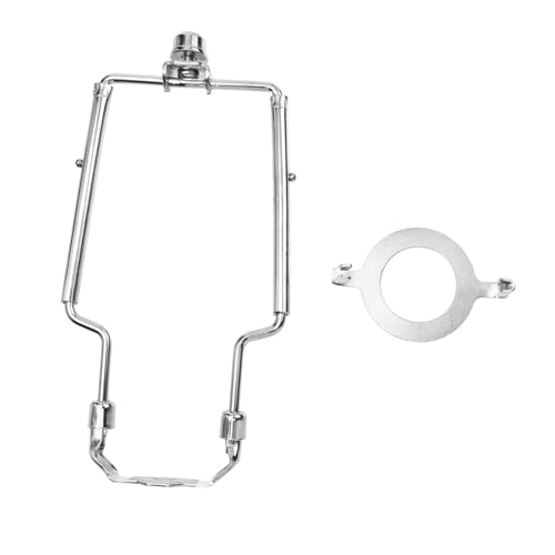 SHINEOFI Verstellbarer Lampenschirm Halter aus Elektroplattiertem Rostfrei und Langlebig Silberner Lampenschirm Hornhalter für Tisch und Stehlampen Vielseitig Einsetzbar für Wohn und von SHINEOFI