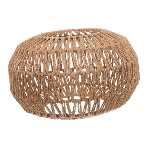 SHINEOFI Vintage Lampenschirm aus Papierseil Runder Lampenschirm mit Metallrahmen Robust und Langlebig Dekorative Hängelampe für Restaurant Esszimmer und Bar Einfach zu Montieren von SHINEOFI