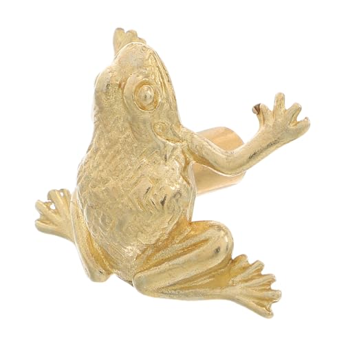 SHINEOFI Vintage Messing Türgriff Frosch Form Handgeschnitzt Feng Shui Schrankgriff Robust Elegant für Schlafzimmer Kommode Kleiderschrank von SHINEOFI