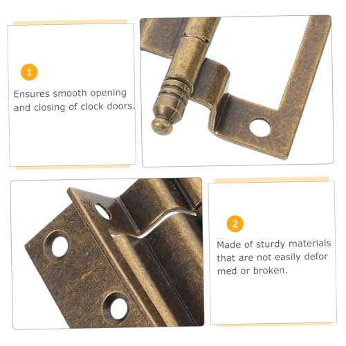 SHINEOFI Vintage Uhr Türscharniere aus Robustem Metall Antikes Design für DIY Standuhr Restaurierung Mechanische Uhr Ersatzbeschläge Einfache Montage Langlebige Vintage Metallbeschläge von SHINEOFI