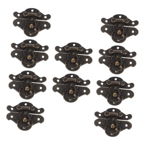 SHINEOFI Zinklegierung Vintage Kastenschloss Antiker Riegel Verschluss für Schmuckkästen Holzboxen mit Verdecktem Design zur Einfachen Montage und Vielseitiger Anwendung von SHINEOFI