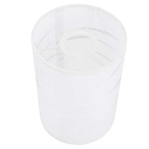 SHINEOFI Zylindrischer Lampenschirm aus Silber Gestreiftem Stoff Einfacher Moderner Lampenschirm für Tisch und Deckenleuchten Langlebig und Leicht zu Montieren von SHINEOFI