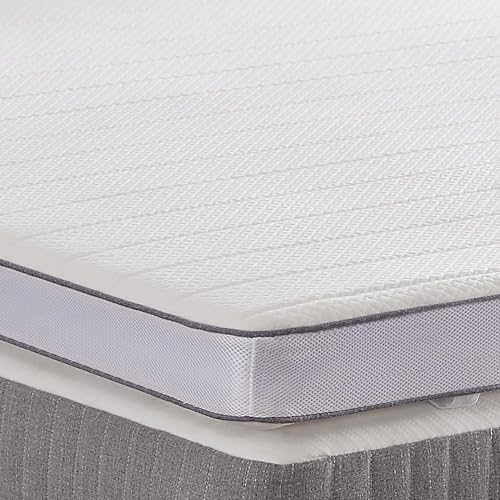 SHINERA Coole Gelschaum Matratzen Topper 200x200cm - 10cm Höhe Kühlung Matratzentopper Härtegrad 2/3 - Mattress Topper aus Gedächtnisschaum mit Matratzenauflage Waschbar, 3D-Netz Bezug Atmungsaktive von SHINERA