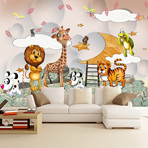 Benutzerdefinierte 3D Wandbilder Tapete für Kinderzimmer Cartoon Tier Jungen Und Mädchen Schlafzimmer Kinderzimmer Dekoration Foto Tapete 300 cm (L) × 210 cm (H) von SHINERING