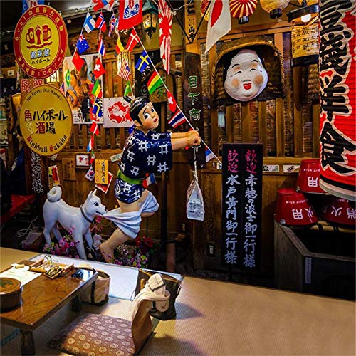 Benutzerdefinierte 3D japanische Street View Foto Wallpaper Wandbild Sushi Restaurant Ramen Shop Izakaya Hot Pot Grill Shop Tapete 3D 120 cm (L) × 80 cm (H) von SHINERING