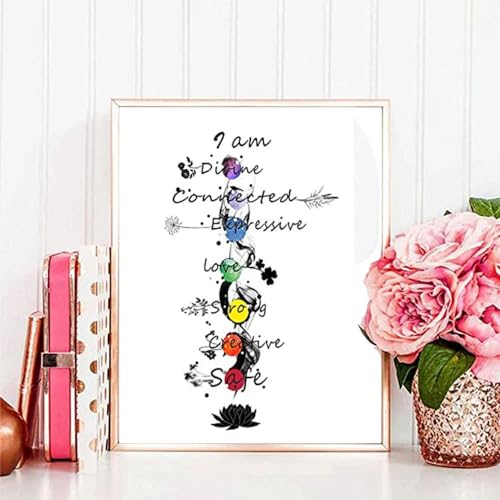 Chakra Meditation Poster Achtsame Heilige Geometrie Yoga Meditieren Spirituelle Leinwand Malerei Wand Kunst Bild Home Decor 60X80Cm Kein Rahmen von SHINERING