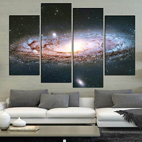 SHINERING 4 Paneele Abstrakte Andromeda Galaxy Home Decor Leinwand Wohnzimmer Gedruckt Modern Bilder Gemälde Wand Kunst Poster Modular Ohne Rahmen von SHINERING