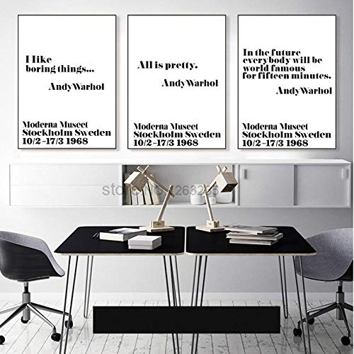 SHINERING Andy Warhol Quotes Nordic Poster And Print Wall Art Leinwand Painting Cuadros Wandbilder für Wohnzimmer ohne Rahmen von SHINERING