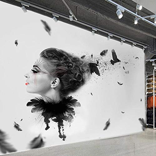 SHINERING Benutzerdefinierte Wandbild Tapete Moderne 3D Abstrakte Schönheit Friseur Friseur Bekleidungsgeschäft Persönlichkeit Hintergrund Foto Tapete 400cm(L)×280cm(H) von SHINERING
