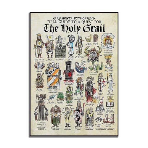 SHINERING Heiliger Gral Vertikales Poster Discovery Field Guide, Monty Python Wandkunst, Heiliger Gral Leinwandgemälde Bild Wanddekoration 60Cmx80Cm Kein Rahmen SHINERING Heiliger Gral Vertikales Poster Discovery Field Guide, Monty Python Wandkunst, Heiliger Gral Leinwandgemälde Bild Wanddekoration 60Cmx80Cm Kein Rahmen von SHINERING