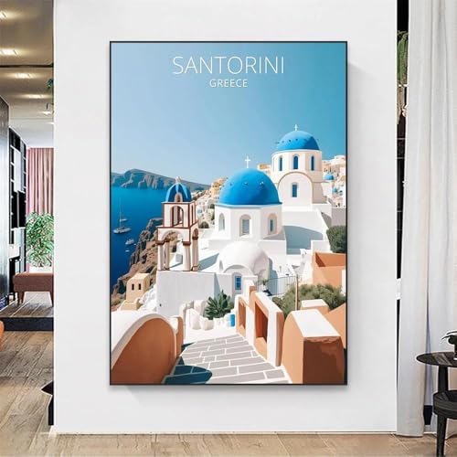 SHINERING Santorini Reisedrucke Griechenland Landschaftsposter Mykonos Bunte Leinwandmalerei Bürodekoration Home Wohnzimmer Wanddekoration 60X80Cm Kein Rahmen SHINERING Santorini Reisedrucke Griechenland Landschaftsposter Mykonos Bunte Leinwandmalerei Bürodekoration Home Wohnzimmer Wanddekoration 60X80Cm Kein Rahmen von SHINERING