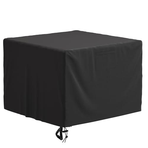 SHINESTAR Quadratische Feuerschalenabdeckung mit winddichtem Kordelzug und Schnallenriemen, passend für 71,1-81,3 cm Outdoor-Feuerstellentische, wasserdichte Schicht und Doppelnähte, 81,3 x 81,3 x von SHINESTAR