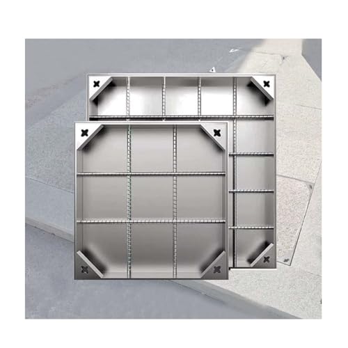 Robuster Schachtdeckel aus Edelstahl for den Außenbereich, unsichtbarer Inspektionskammerdeckel aus Edelstahl, quadratischer Klärgrubendeckel for Terrasse, Garten(5cm,80*80cm/31.5*31.5in) von SHINGJING