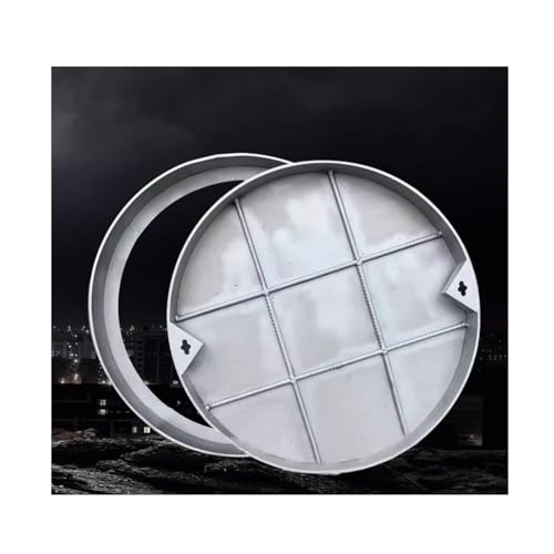 SHINGJING Anpassbarer unsichtbarer Schachtdeckel und Rahmen aus Edelstahl, runder unsichtbarer Schachtdeckel aus Edelstahl, hoher Tragfähigkeit(50CM/19.7IN) von SHINGJING