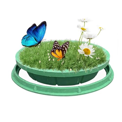 SHINGJING Dekorativer Pflanztopf for Schachtdeckel, Schachtdeckel und Rahmen aus Harz for einfache Wartung und Zugänglichkeit, ideal for Schulen, Parks und Höfe(Round 60 * 60CM/23.6 * 23.6IN) von SHINGJING
