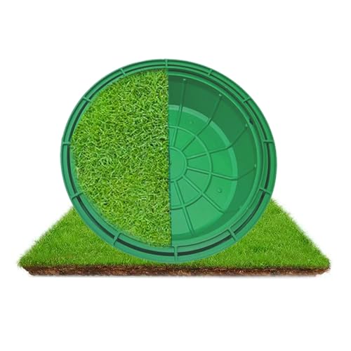 SHINGJING Dekorativer Schachtdeckel for Pflanztöpfe,unsichtbarer Abwasserbeckendeckel aus Harzverbundstoff, Abnehmbarer verdeckter Abwasserbeckendeckel(Round 60 * 60CM/23.6 * 23.6IN) von SHINGJING