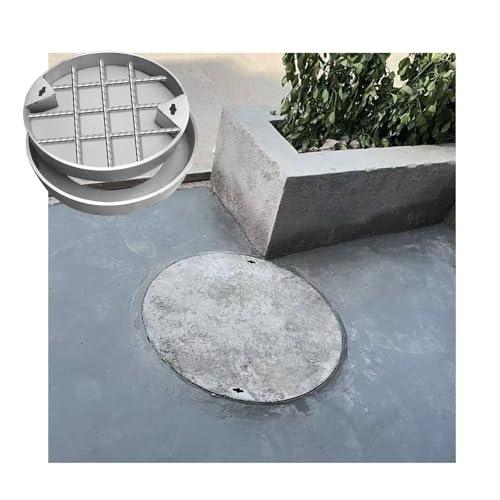 SHINGJING Robuster, unsichtbarer Schachtdeckel und Rahmen aus Edelstahl, runder, unsichtbarer Schachtdeckel, Schachtdeckel aus Edelstahl for den Außenbereich, Starke Tragfähigkeit(40cm/15.7in) von SHINGJING