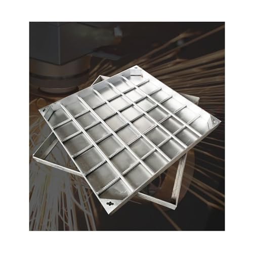 SHINGJING Robuster, unsichtbarer Schachtdeckel und Rahmen aus Edelstahl,ideal for Pflastersteine und den Außenbereich, hohe Tragfähigkeit(8cm,40 * 40cm/15.7 * 15.7in) von SHINGJING