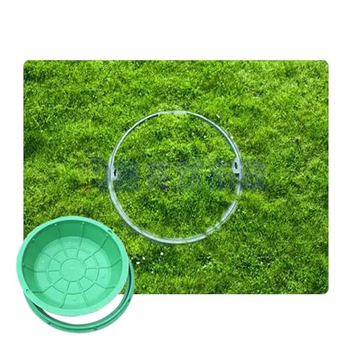 SHINGJING Runde/quadratische Schachtabdeckungen und Rahmen aus Harz, unsichtbarer Gras-Schachtdeckel aus Verbundharz, eingebetteter quadratischer Schachtdeckel aus Harz(Round 50 * 50CM/19.7 * 19.7IN) von SHINGJING
