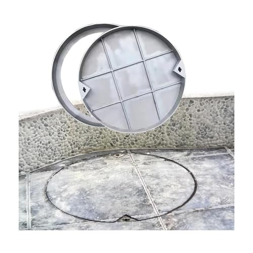 SHINGJING Runde Schachtabdeckungen und Rahmen aus Edelstahl, unsichtbare Abwasserbeckenabdeckungen, versenkte Inspektionsabdeckungen, geeignet for Parks, Straßen, Gehwege(60CM/23.6IN) von SHINGJING