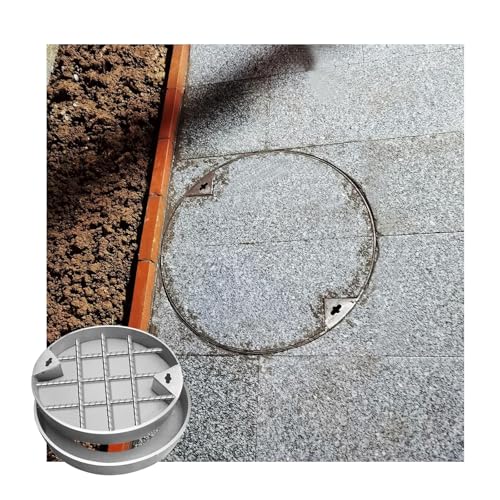 SHINGJING Runder, unsichtbarer Schachtdeckel und Rahmen, versenkter Schachtdeckel und Rahmen aus Edelstahl 304, unsichtbarer Entwässerungsdeckel, einfache Wartung(50CM/19.7IN) von SHINGJING