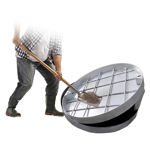 SHINGJING Runder Edelstahl-Rasenschachtdeckel, Unsichtbarer Inspektionsschacht-Viereckdeckel,Abwasserbeckenabdeckung,Eingebetteter Stahlschachtdeckel,Geeignet for Innen und Außen(50CM/19.7IN) von SHINGJING