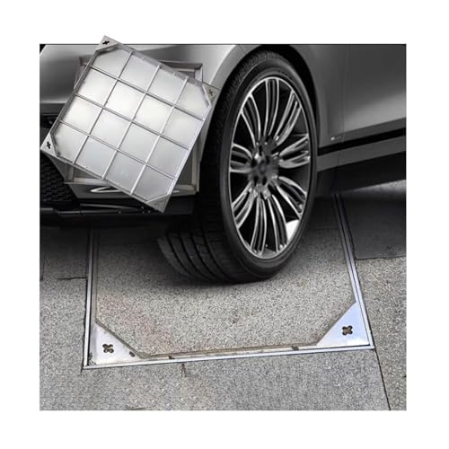 SHINGJING Unsichtbare Inspektionskammerabdeckung aus Edelstahl, vertiefter quadratischer Klärgrubendeckel, robuste Kanalabdeckung for den Außenbereich for Hofauffahrten(8cm,80 * 80cm/31.5 * 31.5in) von SHINGJING