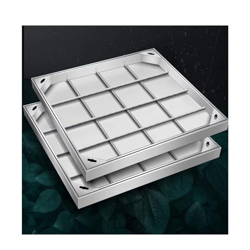SHINGJING Unsichtbare Inspektionsschachtabdeckung aus Edelstahl, versenkter Schachtdeckel und Rahmen,quadratischer eingebetteter Schachtdeckel for Terrassen, Gartenhöfe(8cm,60 * 60cm/23.6 * 23.6in) von SHINGJING