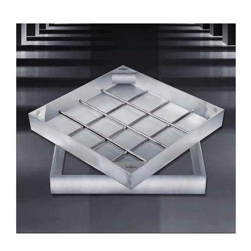 SHINGJING Unsichtbarer Schachtdeckel aus Edelstahl, quadratisch, robust, eingebettet, unsichtbar dekoriert, Inspektionskammerdeckel for Terrassen, Gärten und Innenhöfe(8cm,60 * 60cm/23.6 * 23.6in) von SHINGJING