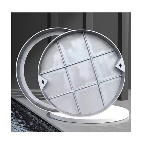 SHINGJING Unsichtbarer Schachtdeckel aus Edelstahl, versenkter Schachtdeckel und Rahmen,Inspektionsdeckel for die Auffahrt im Terrassengarten, Schulhof, einfache Wartung(30cm/11.8in) von SHINGJING